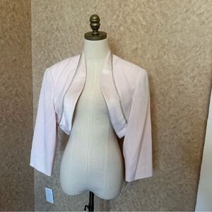 Daymor Couture Light Pink Beaded Blazer Suit Jacket Shawl